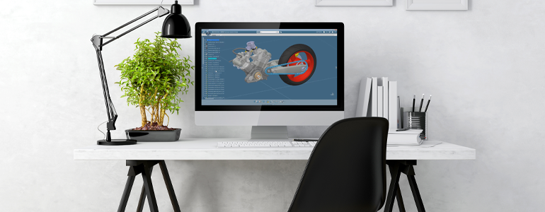 CATIA Modell auf Monitor