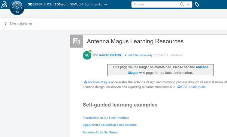 Screenshot Antenna Magus Learning Resources