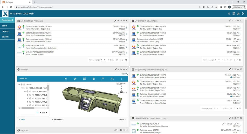 X4.0 Webclient Dashboard
