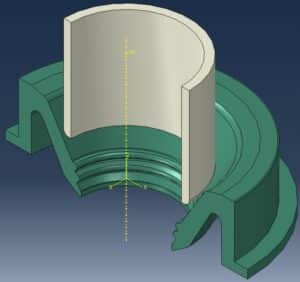 Geometrie der Gummidichtung und des Stahlrohrs in Abaqus/CAE