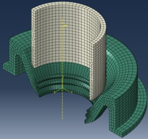 Vernetzung von Gummidichtung und Stahlstange in Abaqus/CAE